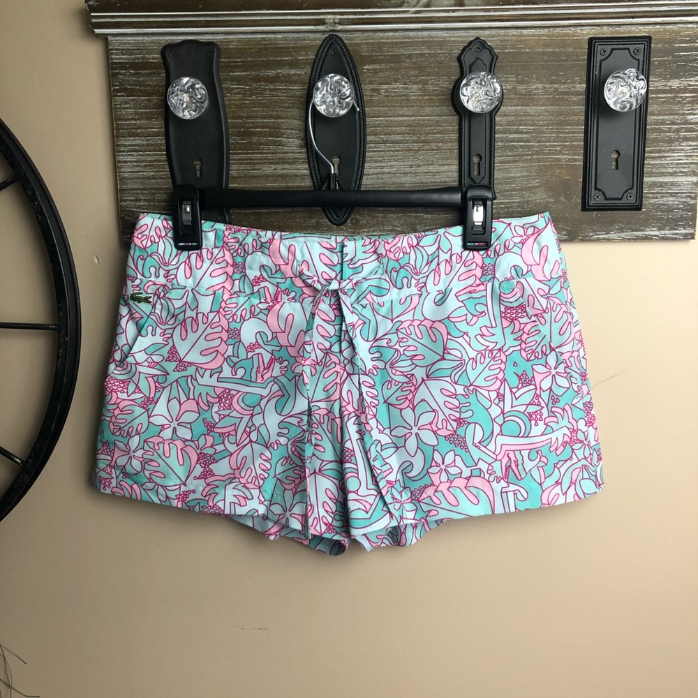 Lacoste Pink and Light Blue Patterned Swim Shorts